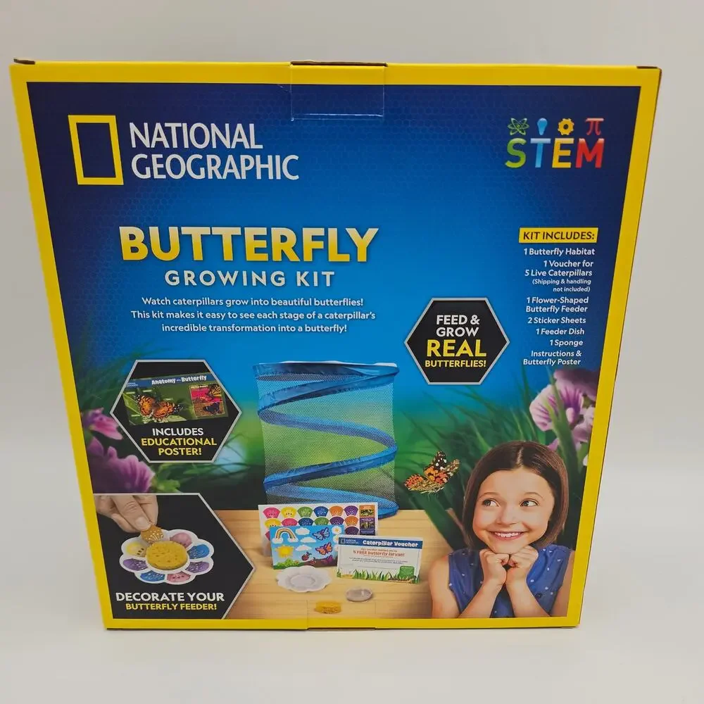 NATIONAL GEOGRAPHIC‎ Butterfly Growing Kit - Butterfly Habitat Kit OG Feed Learn